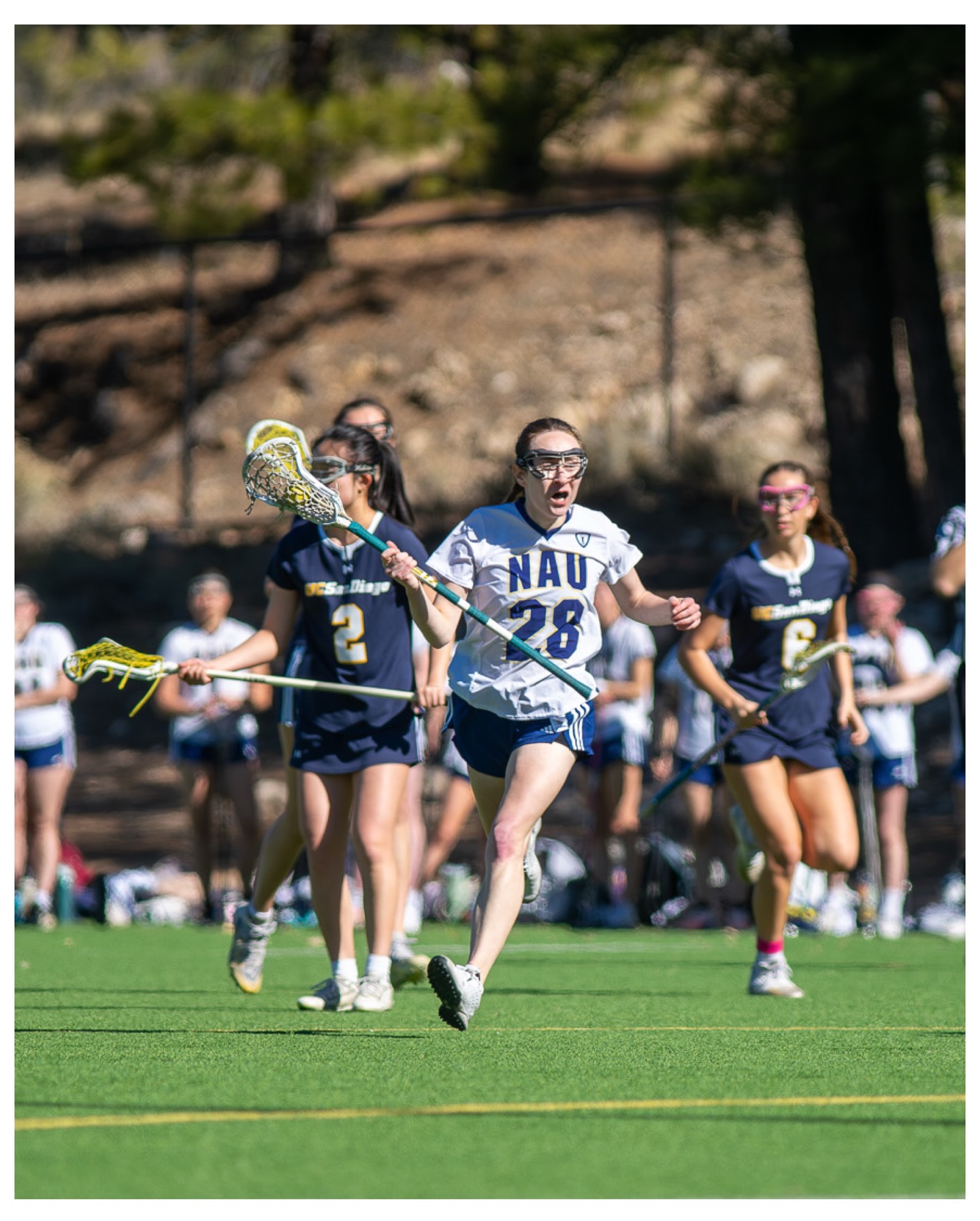 Northern Arizona University Women’s Lacrosse Club player competing during a game