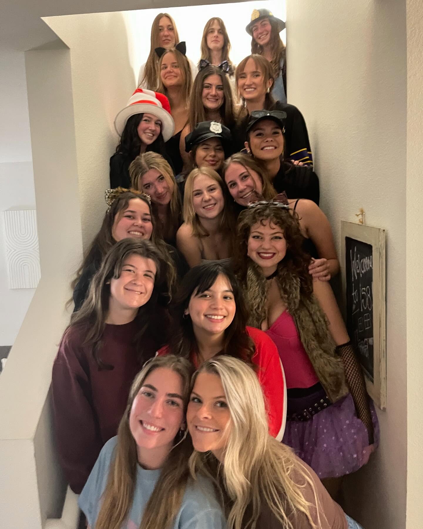 Northern Arizona University Women’s Lacrosse Club teammates celebrating Halloween together in Flagstaff